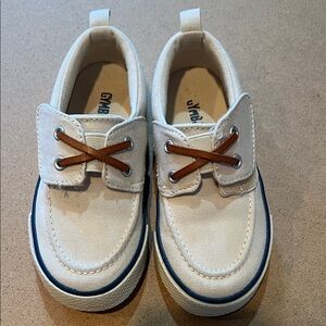 Gymboree Kids Cream Canvas Sneakers with Brown Accents